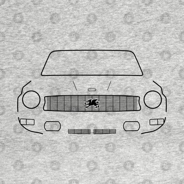 Gilbern Invader Mk3 1970s classic car black outline graphic by soitwouldseem